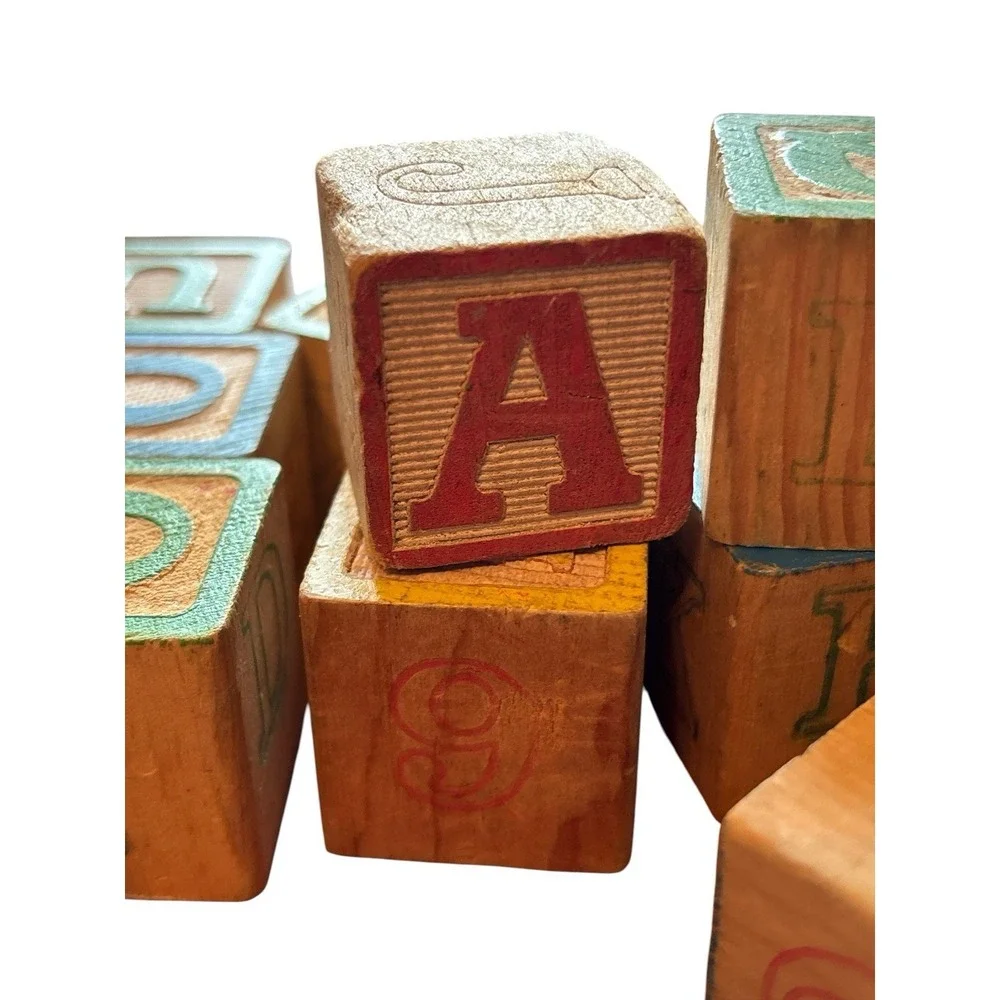 Wooden Alphabet block lot of 32